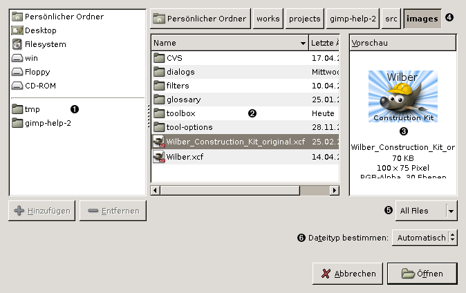 Dateiauswahldialog (Öffnen)